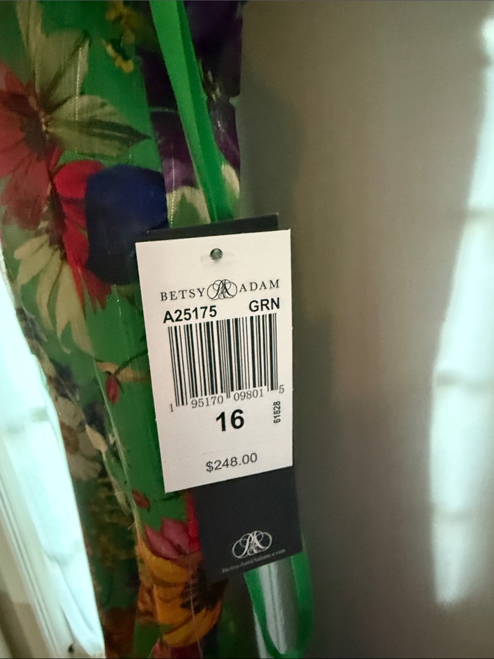 Betsy & Adam Green Floral Ruffled Halter Maxi Dress - Picture 5 of 10
